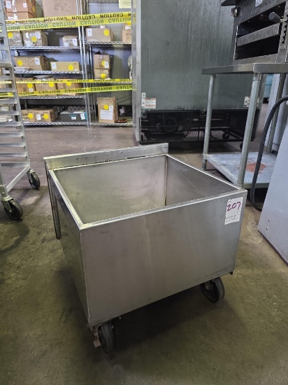 22 in. x 20 in. Stainless Steel Bin on Casters