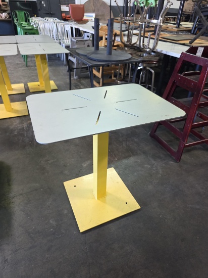30 in. x 21 in. Metal Top and Base Pedestal Tables