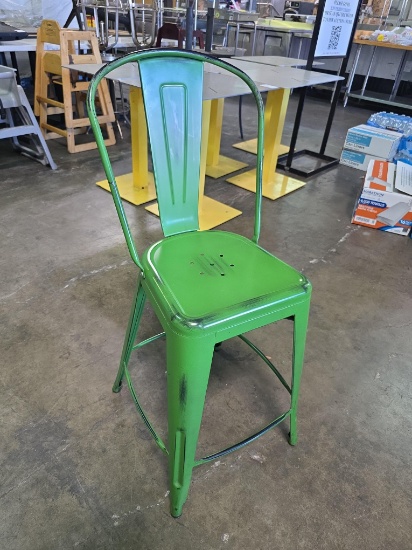 Green Metal 30 in. High Stools