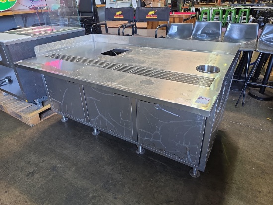 NEW Custom 72 in. x 45 in. Stainless Steel Beverage Station