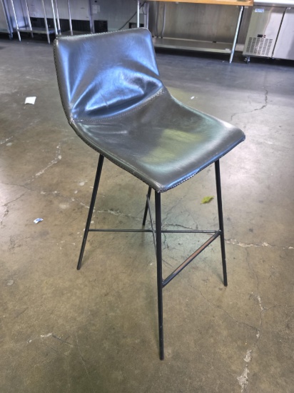 Dark Olive Green Upholstered Bar Stools