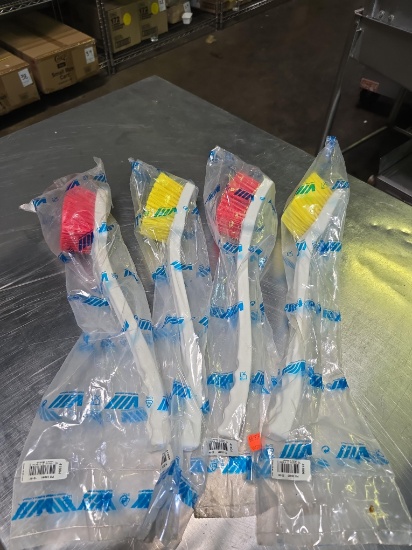 Vikan 16 in. Red and Yellow Utility Scrub Brushes