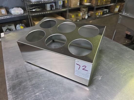 New WinCo Stainless Steel 6 Hole Flatware Holder