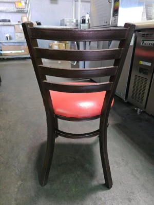 Bronze Metal Frame Ladderback Dining Chairs with Upholstered Seats
