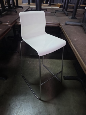 Cream Plastic Molded Seat Counter Stools