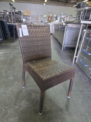 Woven Brown Plastic Patio Chairs