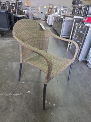 Bucket Style Woven Plastic Patio Chairs