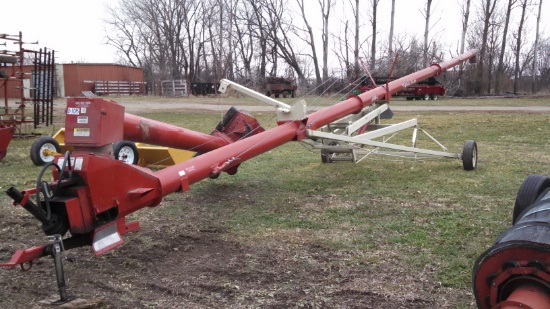 Farm King 10"x60" Hydraulic Lift Auger Buhler With Mechanical Swing Hopper