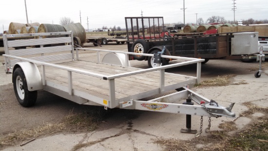 H&H Aluminum Trailer with Wood Bed and Folding Ramps, Single Axel