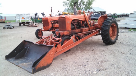 Allis Chalmers WD Narrow Front Tractor with Trip Bucket Loader