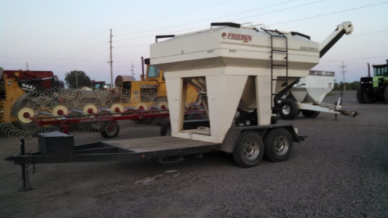 Friesen 240 Double Compartment Seed Tender on 24' Tandem Bumper Hitch Trailer