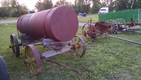 Antique Water Tanker on Steel Wheels