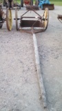 Horse Drawn Dirt Scraper with Wood Spoke Wheels on Steel