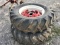 16.9X30 TRACTOR TIRES AND WHEELS W/ WEIGHTS