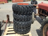 (4) 12/16.5 NEW SKID STEER TIRES AND WHEELS
