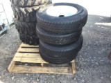(4) NEW ST205/75/15 RADIAL TRAILER TIRES AND WHEELS