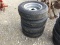 (4) NEW 205/75/15 TRAILER TIRES AND WHEELS