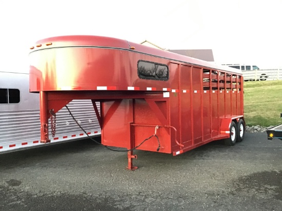 1998 18FT CORN-PRO GOOSENECK 3 HORSE SLANT TRAILER