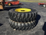 (2) NEW 480/80/R38 FIRESTONE RADIAL TRACTOR TIRES AND WHEELS