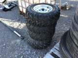(4) 25X8.00 HONDA FOUR WHEELER TIRES AND RIMS (ALL FOR ONE PRICE)