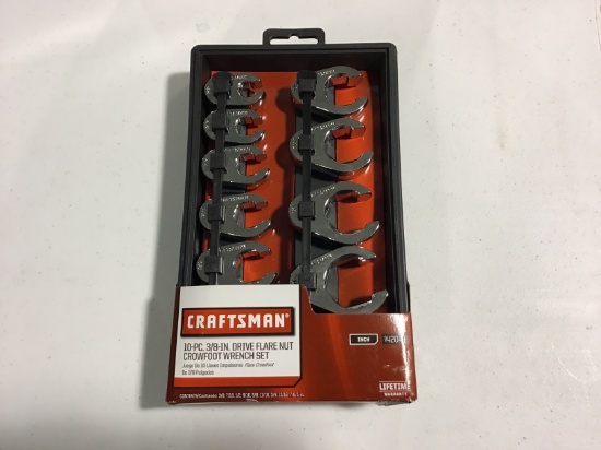 10 PC. CRAFTSMAN 3/8'' DRIVE CROWSFOOT WRENCH SET