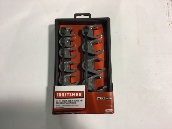 10 PC. CRAFTSMAN 3/8'' DRIVE CROWSFOOT WRENCH SET