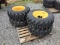 (4) NEW 12-16.5 SKID STEER TIRES AND WHEELS - ALL ONE PRICE
