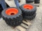 (4) NEW 10-16.5 LOADMAXX SKID STEER TIRES AND RIMS FOR BOBCAT - ALL ONE PRICE