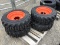 (4) NEW 10-16.5 LOADMAXX SKID STEER TIRES AND RIMS FOR BOBCAT - ALL ONE PRICE