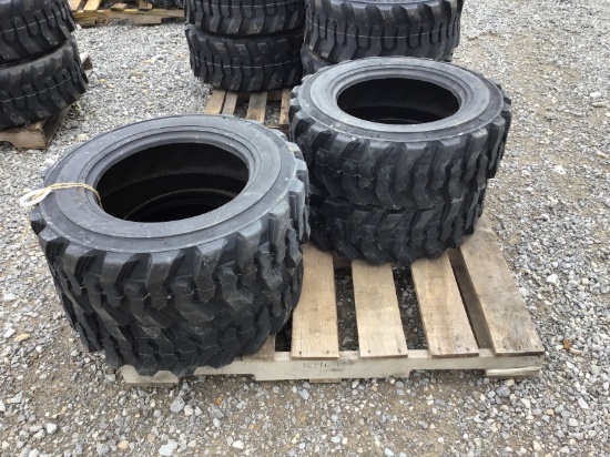 (4) NEW 10-16.5 SKID STEER TIRES - ALL ONE PRICE