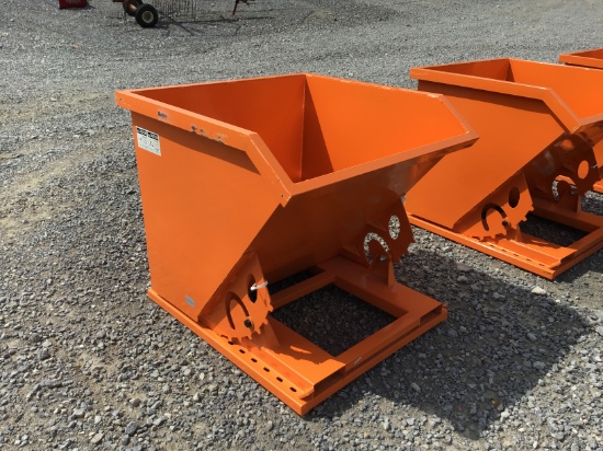 UNUSED ORANGE FORKLIFT DUMPSTER