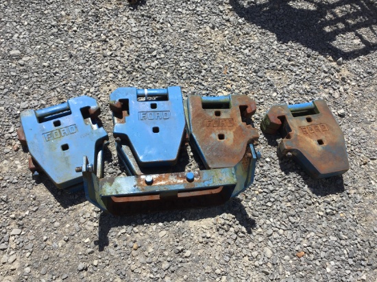 (9) FORD WEIGHTS AND THE BRACKET - ALL ONE PRICE