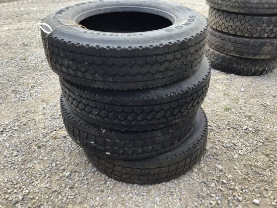 (4) WANLI 285/75R24.5 SEMI TIRES - ALL ONE PRICE