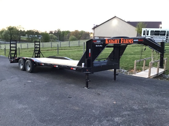 2020 MODEL 24FT TIGER GOOSENECK FLATBED TRAILER W/ BILL OF ORIGIN - LIKE NEW
