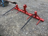 NEW RED 3PT DOUBLE BALE SPEAR