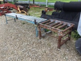 (2) METAL ROLLER TABLES - BOTH ONE PRICE