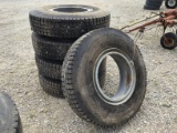 (5) ARMOSTEEL 11R22.5 SEMI TIRES W/ RIMS - ALL ONE PRICE