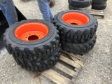 (4) NEW 10-16.5 LOADMAXX SKID STEER TIRES AND RIMS FOR BOBCAT - ALL ONE PRICE