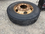 295/75R22.5 SEMI TIRE AND WHEEL