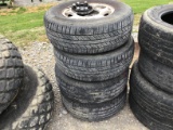 (4) 255-70-16 CHEVY TIRES AND WHEELS - ALL ONE PRICE