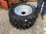(2) NEW 9.5-20 TITAN TRACTOR TIRES AND RIMS - BOTH FOR ONE PRICE