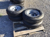 (4) NEW 225/75/R15 TRAILER TIRES AND RIMS - ALL ONE PRICE