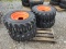 (4) NEW 12-16.5 BOBCAT SKID STEER TIRES AND RIMS - ALL ONE PRICE