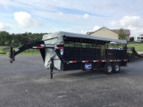 2009 GOOSNECK BRAND STOCK TRAILER - 20FT