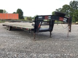 32FT GOOSENECK FLATBED TRAILER W/ TITLE AND NEW 14 PLY TIRES