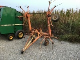 4 BASKET HAY TEDDER W/ SHAFT