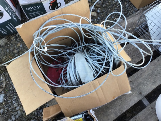 BOX OF CABLE AND MISC