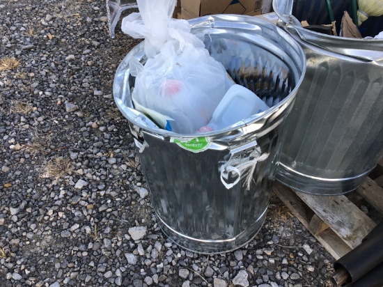 GARBAGE CAN W/ ANIT-FREEZE AND MISC