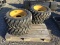 (4) NEW 10-16.5 SKID STEER TIRES AND RIMS (YELLOW) - ALL ONE PRICE