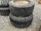 (2) 445/65-R22.5 TRUCK TIRES ON ALUMINUM RIMS